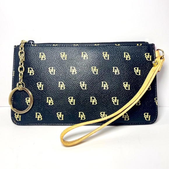Dooney & Bourke Monogrammed Black Wristlet - Picture 1 of 10